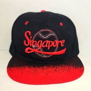 Hat Singapore Baseball Souvenir Cap Red And Black Sports Hat  adjustable.